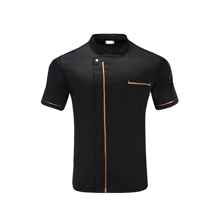 Gold Line Short Sleeved Chef Uniform Housewife Cooking Clothing