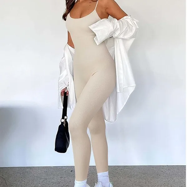 Sports Dance Fitness Yoga Jumpsuit All-In-One Elastic Camisole Bodysuit Sports Bodysuits preview