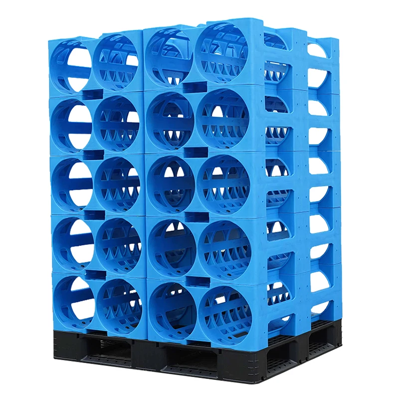 3-tier 5 ກາລອນກະຕຸກນ້ໍາເກັບຮັກສາ stackable blue20 liter holder hdpe Plastic Bottled rack ນ້ໍາແຮ່ທາດສໍາລັບນ້ໍາ