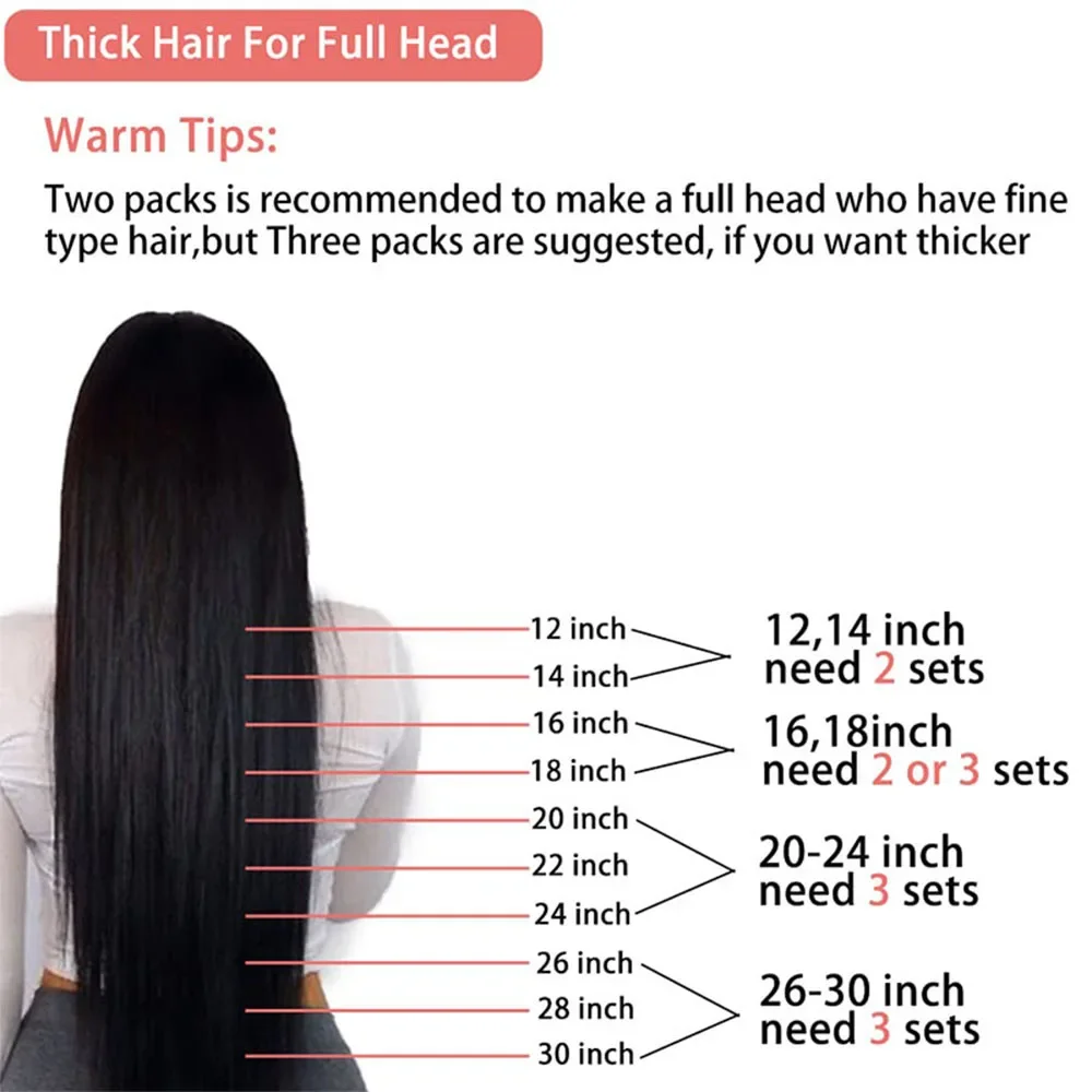 Clip In Hair Extension Human Hair Black Natural Hair Extensions 100% Human Hair 8Pcs 120G Seamless Clip In Human Hair Extensions_voghion.com
