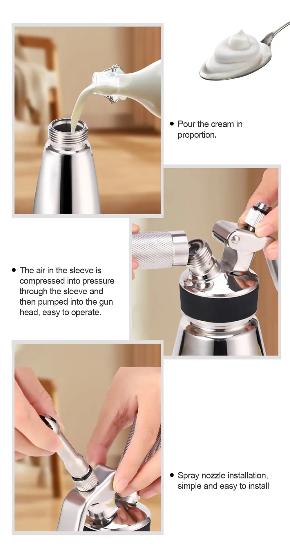 250ml 500ml Juice Whip Whipped Cream Dispenser Wholesale - Buy Juice ...