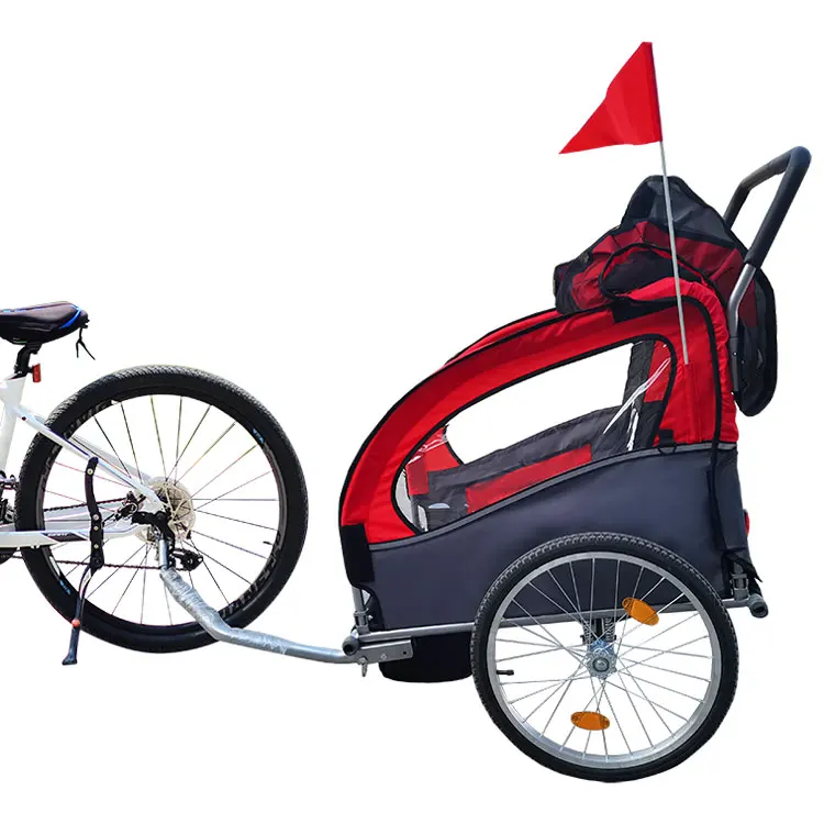 Высококачественный велосипедный прицеп 16 дюймов, большой велосипедный прицеп, двухцветный оранжевый и серый велосипедный прицеп для домашних животных