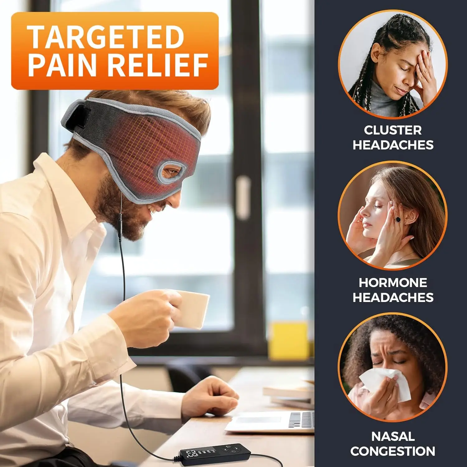 Sinus Relief Mask With 3 Heat Settings For Sinus Pressure Relief Usb