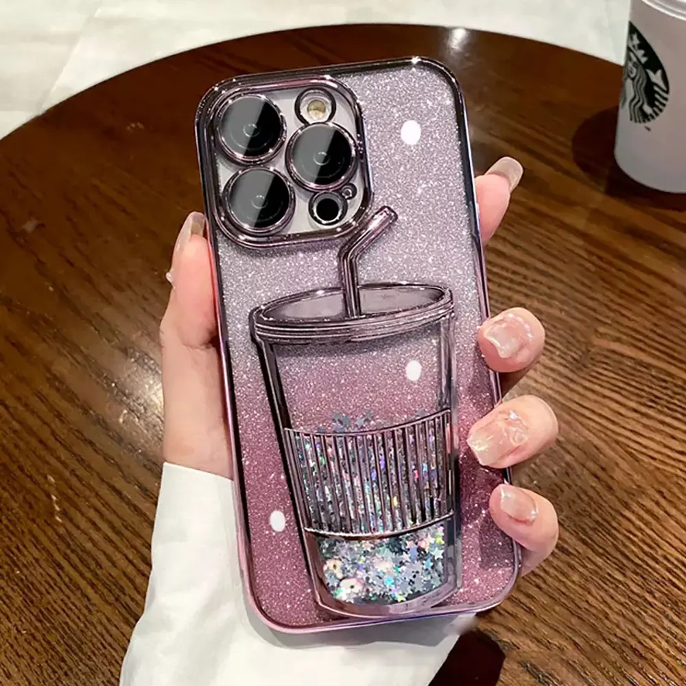 Laudtec Shining Girl Case for iPhone 16 可愛いガーリーなグリッターブリングラグジュアリーカバープロテクティブショックプルーフスリムカメラスクリーンプロテクター