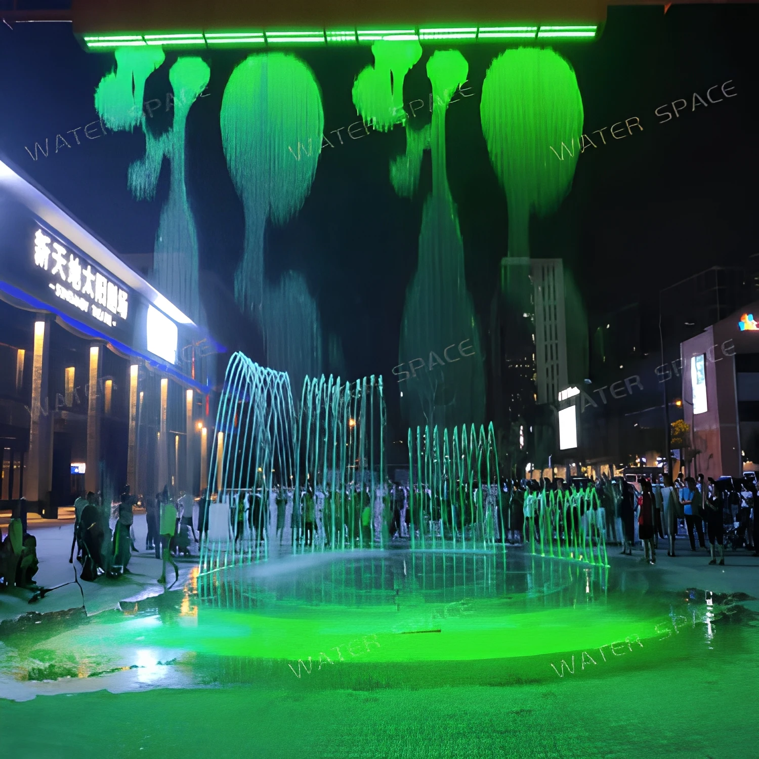 Customized Digital Water Curtain Fountain with Colorful LED Rain Display for Indoor Outdoor Hotel Lobby Water Feature Design