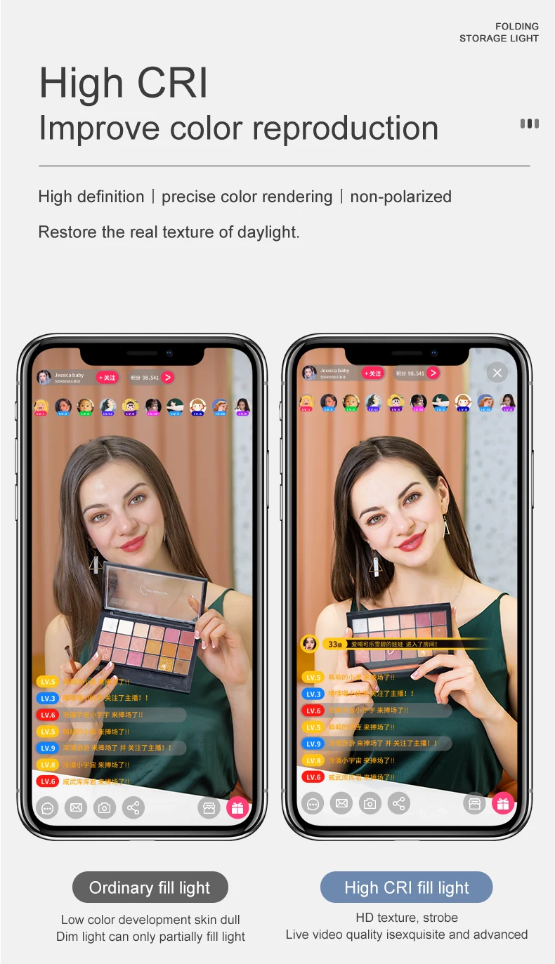 Live Video Recording LED Ring Light Adjustable Phone Stand Selfie Fill Light Foldable Desktop Lamps 3600mAh Battery
