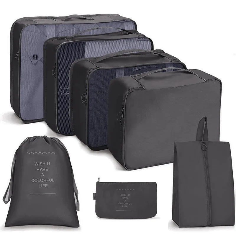 7 Cubes De Rangement Pour Valise - Sacs De Voyage Pliables - Organiseurs Portables