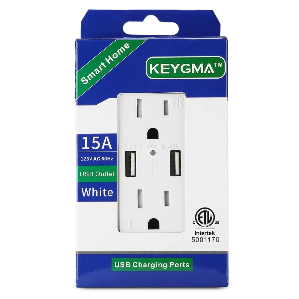 Double Adapter Plug Wall Socket With 4.2a Usb Port Buy Usb Outlet,Usb