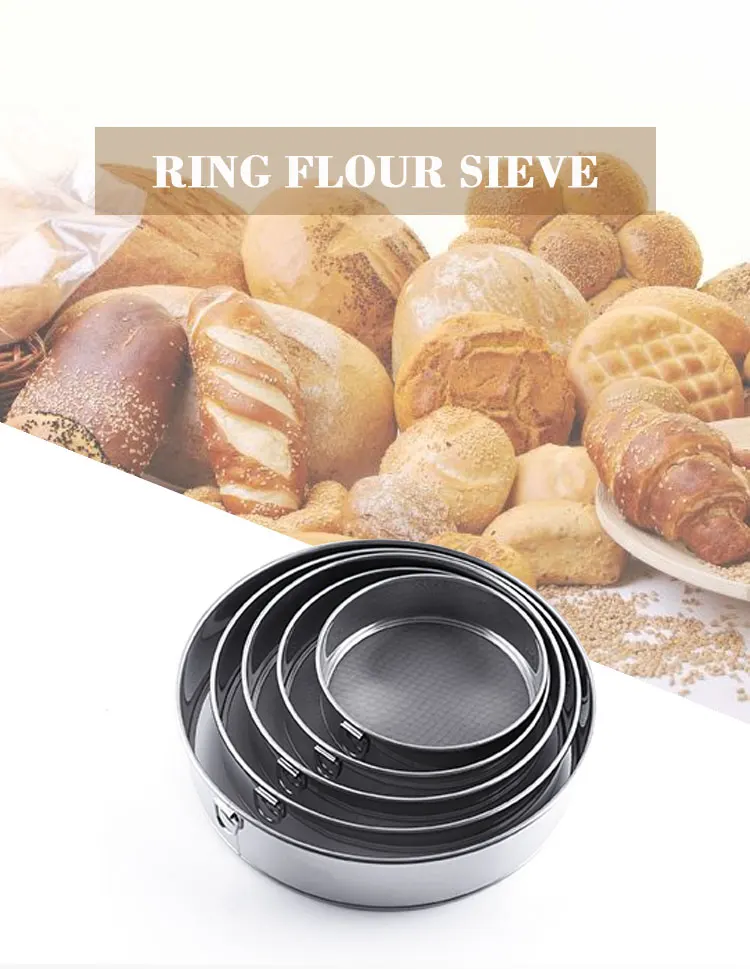 6 Pack Flour Sifter Stainless Steel Fine Mesh Strainers Flour Sieve 40