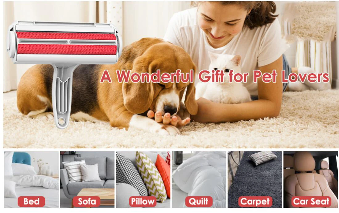 Pet Hair Remover Roller Dog Cat Fur Remover With Selfcleaning Base
