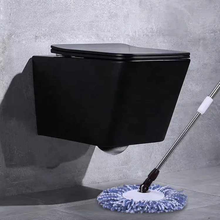 Meiyani Concealed Tank Matte Black and Colorful Bathroom Ceramic Wall Hung Toilet