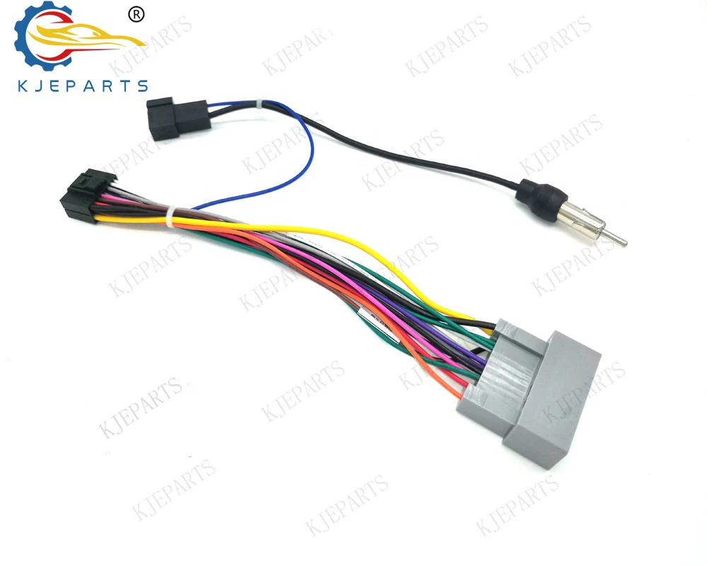 Car 24 Pin Complete Wiring Harness Connector With Antenna For Hondas