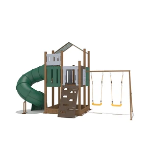 Multifunctional Outdoor Plastic Kids Playground Set Durable Slide Tunnel for Backyard Park Garden Versatile Adventure Home