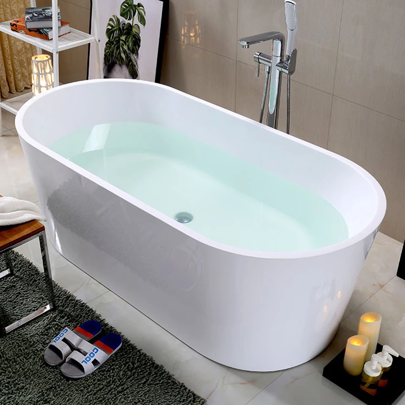 ဖက်ရှင်ဝါအစား White Indoor Freestanding Soaking Bathtub Oval Bathroom Extra Large Bath Tub အကြီးများအတွက်