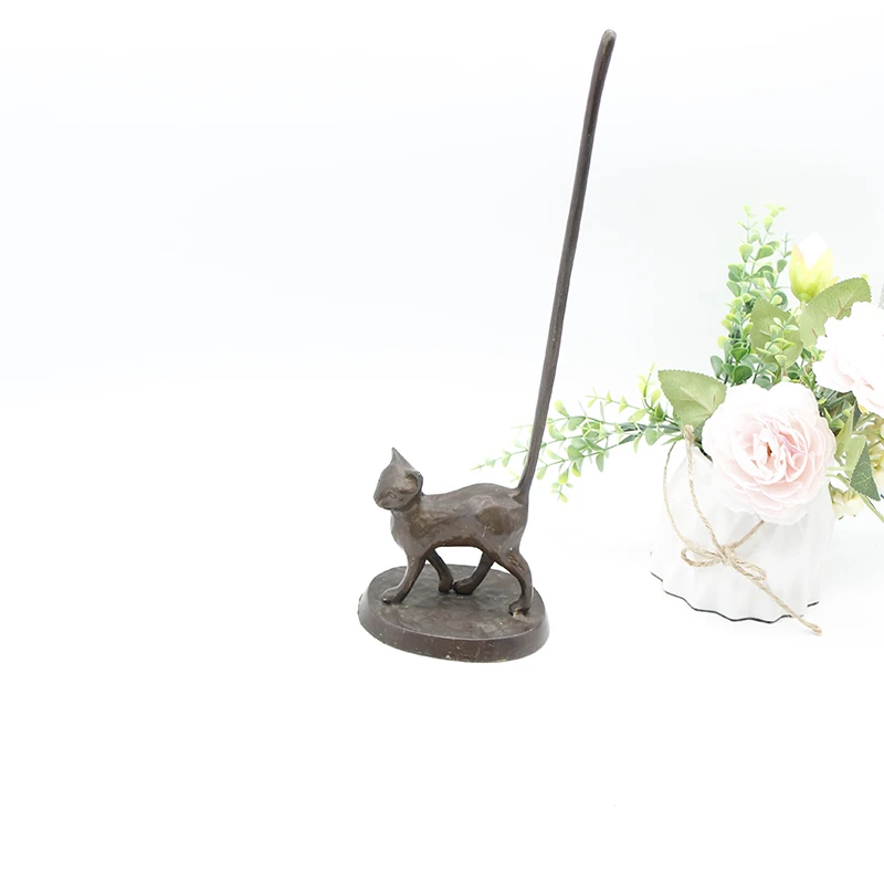 Высококачественный металлический чугунный держатель для бумажных полотенец с котом amazon ручной работы для украшения дома, стоячий кухонный держатель