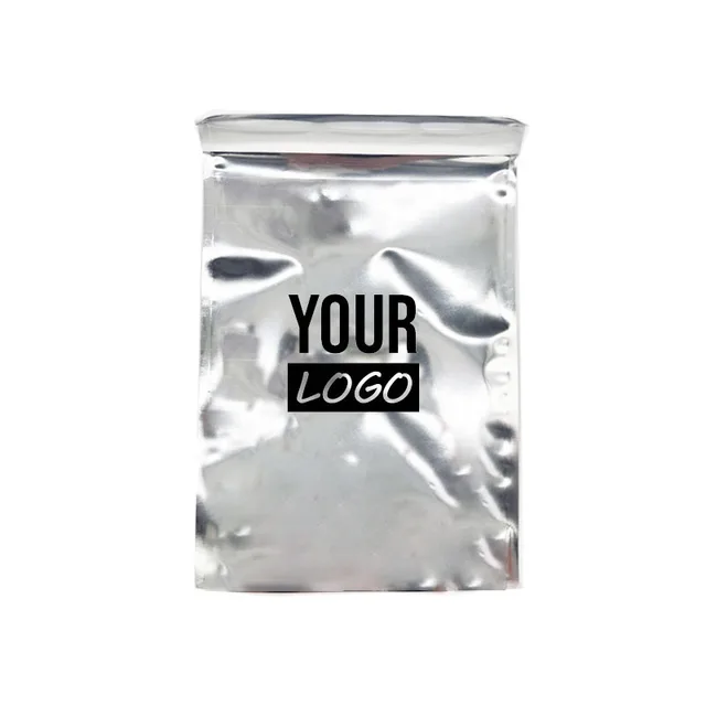 Customized Clothing Packaging Self Adhesive Mylar Shipping Poly Bag Envelopes Metallic Silver Glamour Chrome Mailer