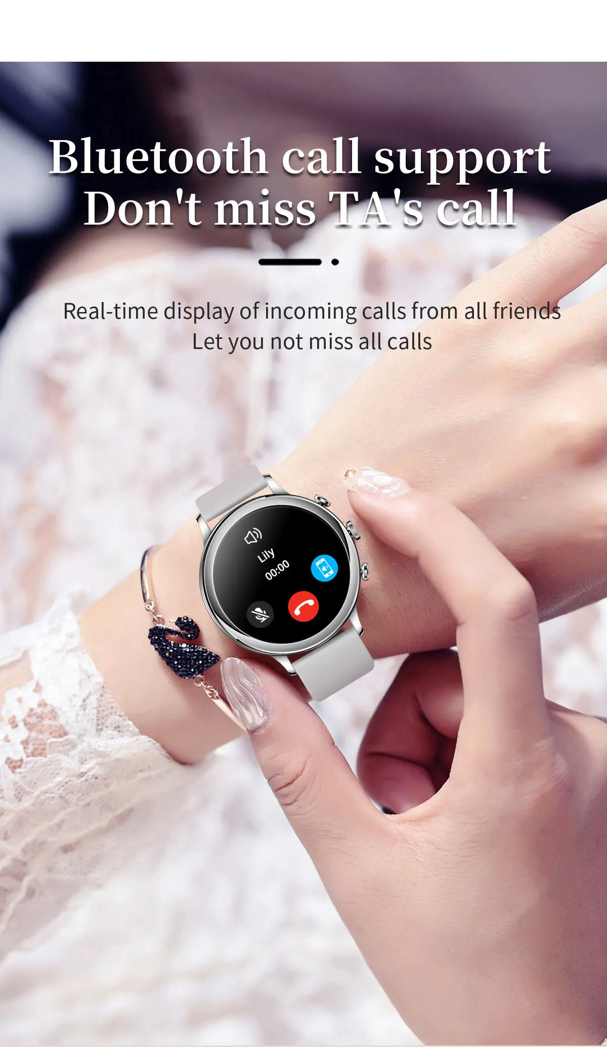 Welcome OEM Order, Factory Whole Selling V61 Fashion Ladies Smart Watch 2025 1.39