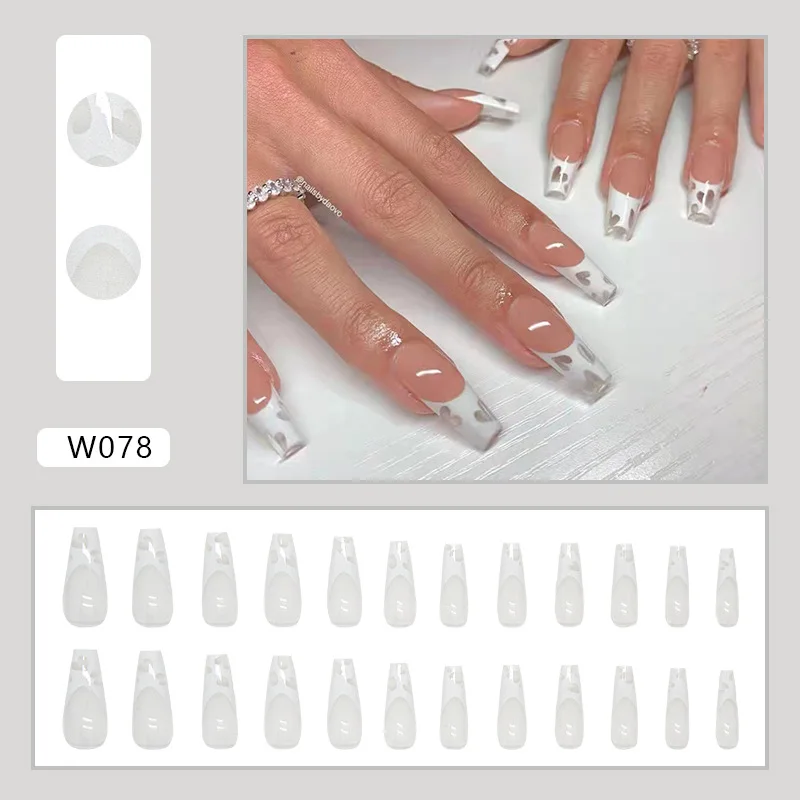 24PCS Naixi Custom French Rhinestones Gel Nails Diamond Press on Nails -  China False Nail Patch and Fingernails price | Made-in-China.com