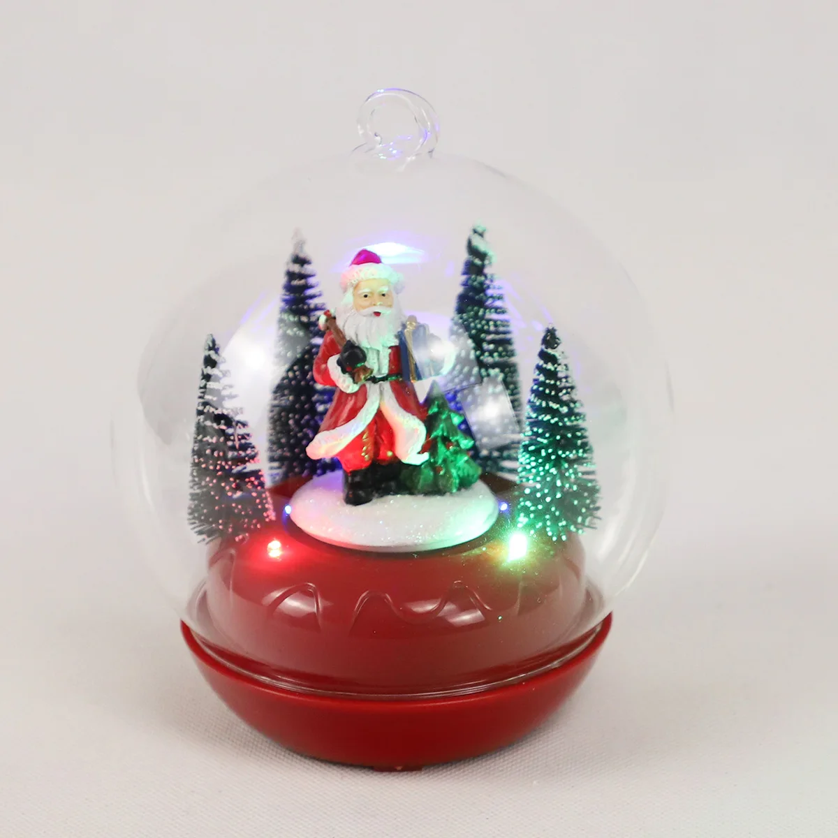 glass flat custom ornament decorative christmas red orbs decorative balls illuminated glass blown