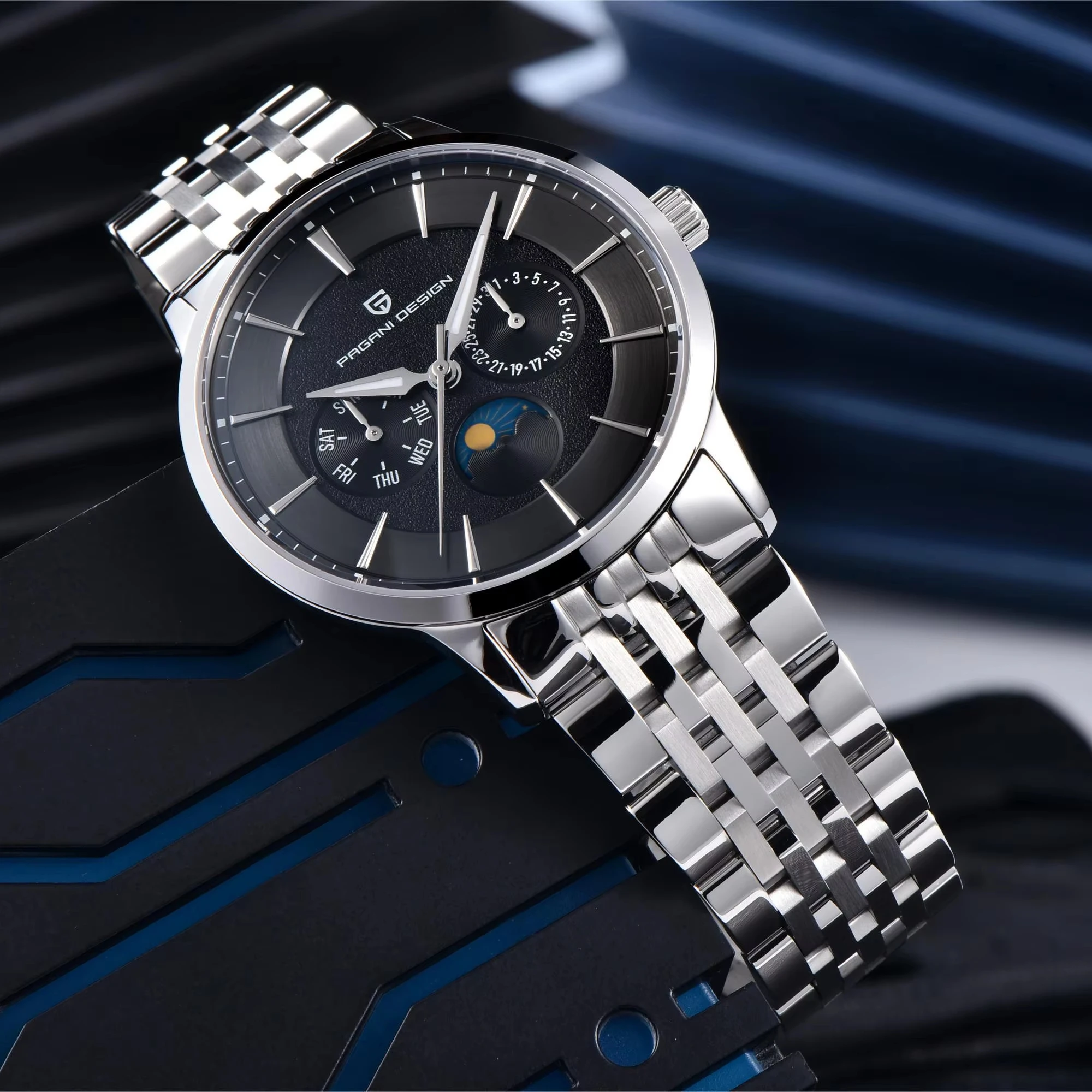 2025 Pagani Design Men's Moonphase Business Quartz Watch