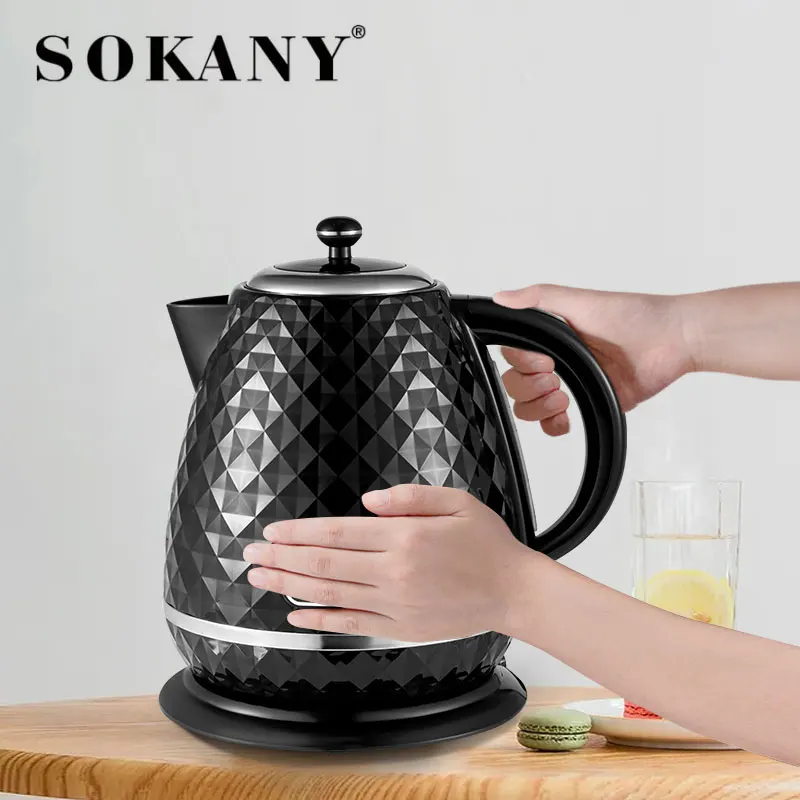 Sokany 2.2L Electric Kettle Glass Stainless Steel Tea Water Boiler Led Fast  Hot
