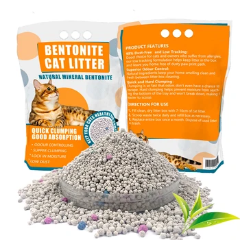 Wholesale high quality white ball shape bentonite cat litter 10l best clean bentonite cat sand clump oem supplier