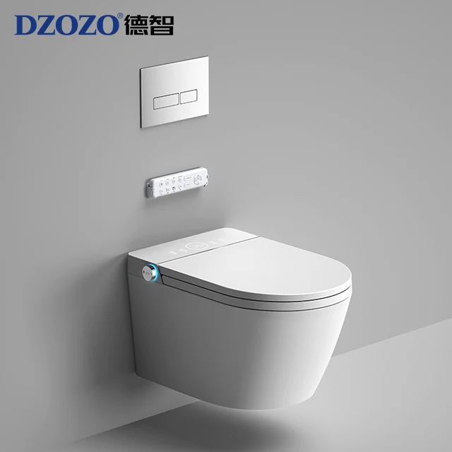 Bathroom Sanitary Ceramic White Bidet Toilet Seat Automatic Wall Hung Toilets Small Smart with Concealed tank