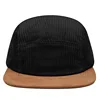 Gorra de béisbol plana Bill 5 Panel Camp Hat Cap Negro