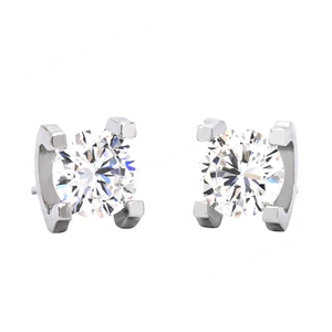 Forever Star Real 10K White Gold Classic Stud Earring Women 1 Carat Brilliant Cut Moissanite Jewelry Third Party Appraisal
