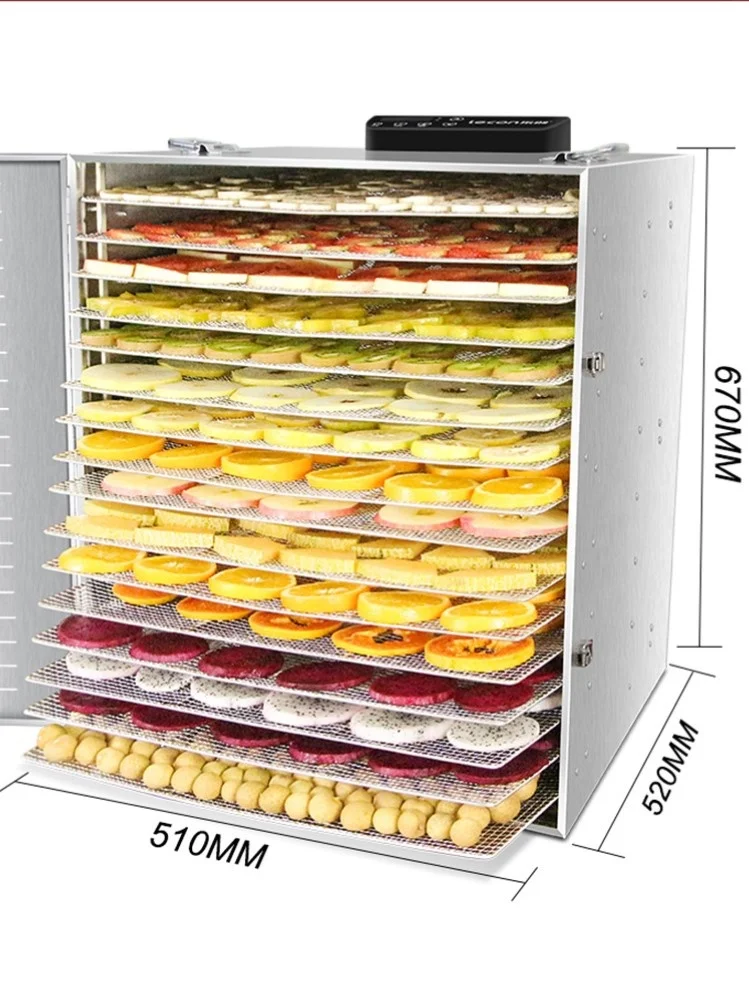 16 Layer Stainless Steel Carbohydrates Food Dehydrator For Fruits