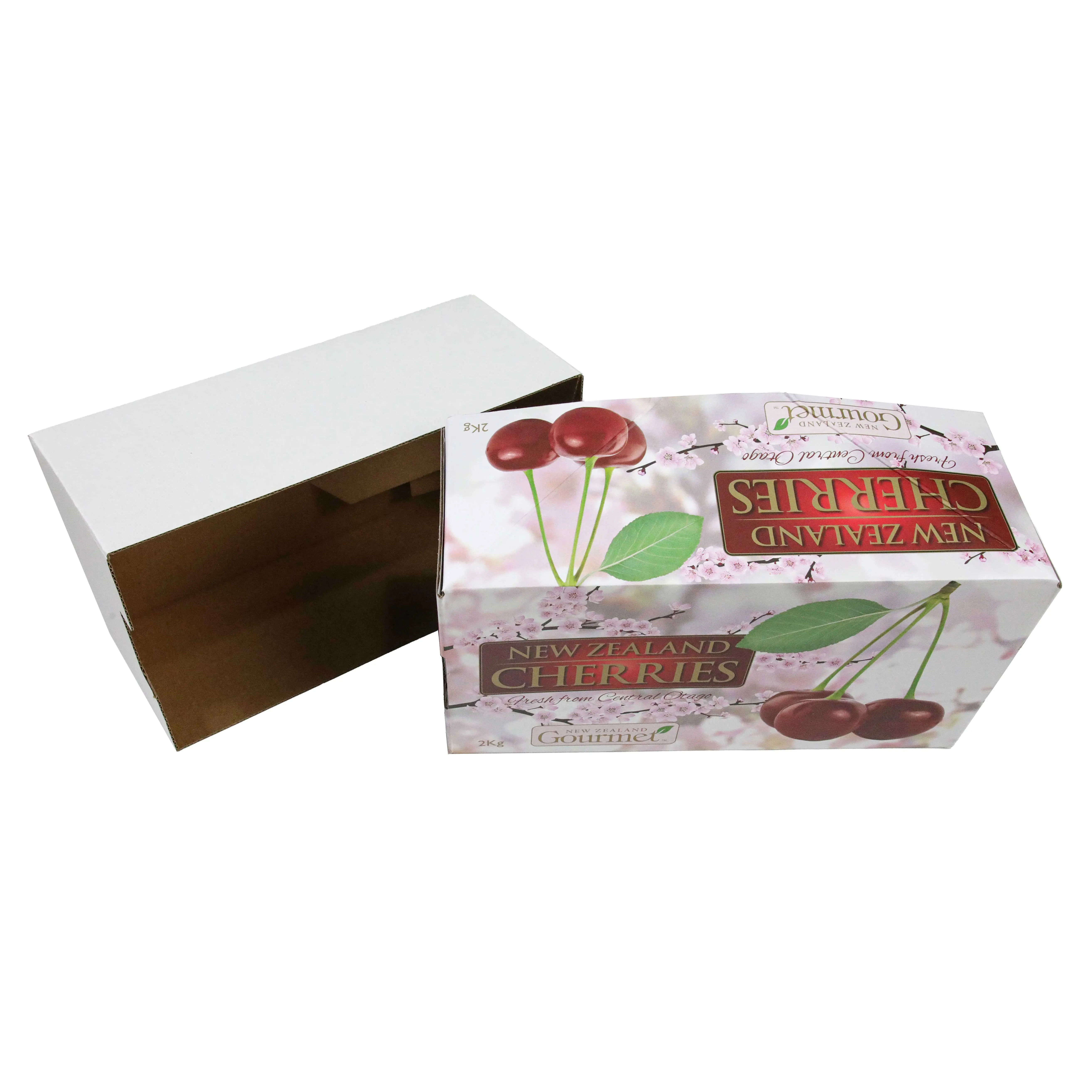 Custom Printed Cardboard Carton Fresh Fruit Storage Corrugated Shipping Packaging Berry Cherry Fruit Package Box 2.5kg/5kg/10kg