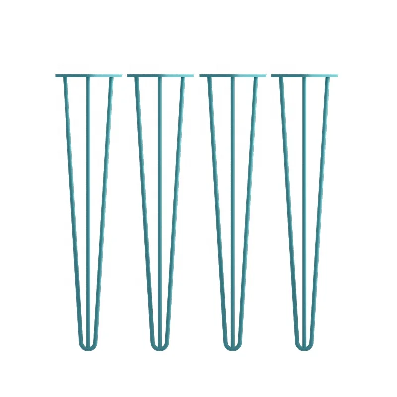 Factory Cheap Price 34 Inch 3 Rod Industrial Iron Metal Hairpin Table Legs  Desk Dining Legs Hair Pin Legs