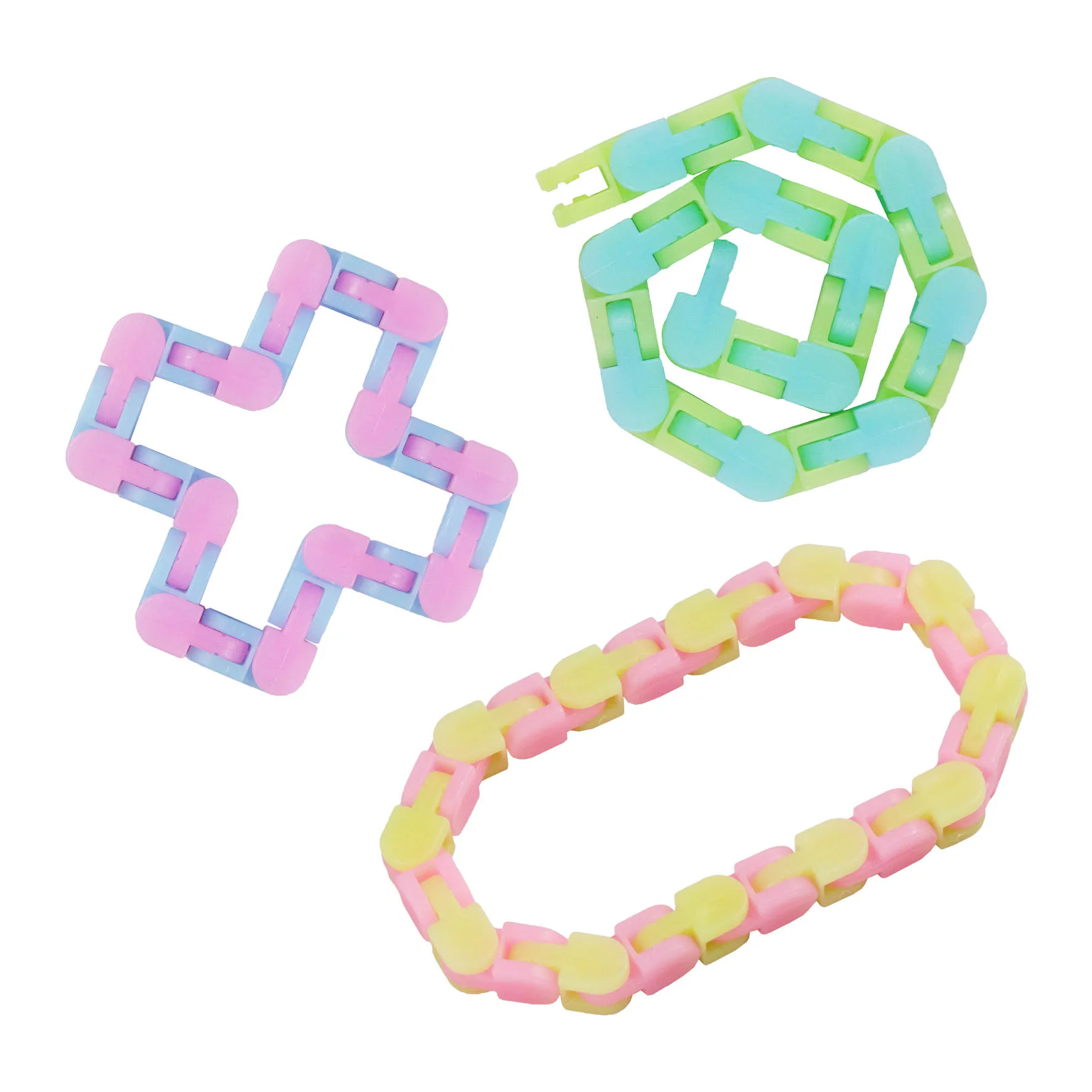 Fidget Stress 24 Links Glow in the Dark Puzzle Snake Bike Chain Wacky Track Toy