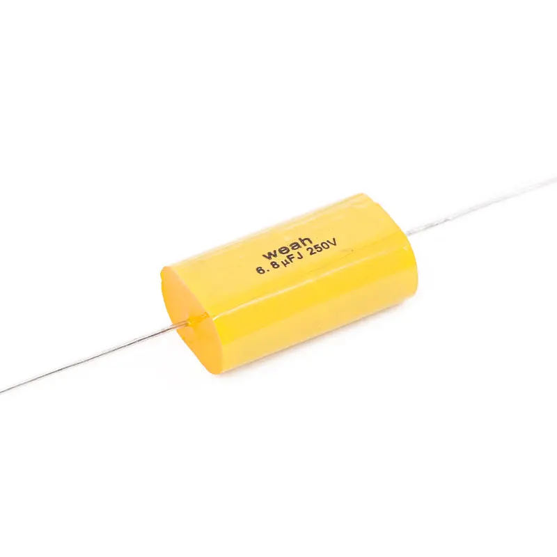 6.8uF 250V 5% Bipolar yatay eksenel metalize polipropilen Film