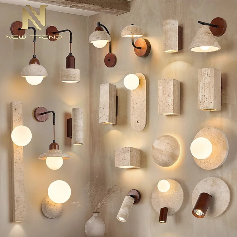 CPL-440 Modern Textured Plaster Wall Light – Minimalist Stone Effect Sconce for Living Room