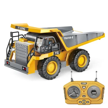 9CH Alloy Diecast Electric Crane Loader Construction Engineering Hobby Radio Remote Control Toy Vehicles Dumper Rc Dump Trucks