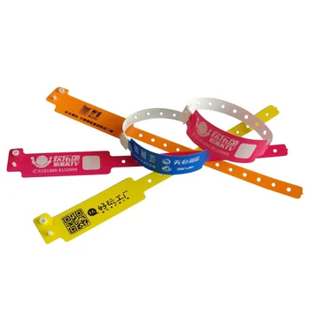 Events New Item Plastic Bracelet Hotel Use Identification Vinyl Armbands Custom Neon Color PVC Wristband  YJEL0060