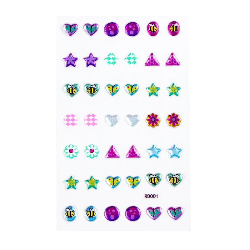 Sticker Earrings Little Girls - 3d Gems Girls Sticker Earrings Self  Adhesive Glitter Craft Crystal Sticker, Stick On Earrings - Temu Japan