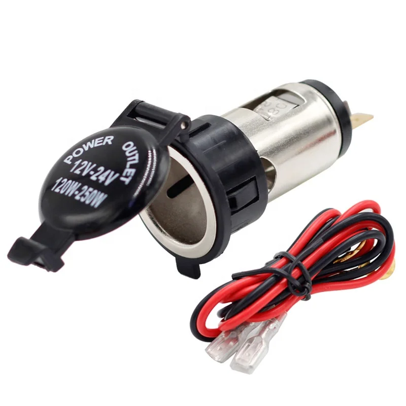 120W-250W Ceramic Inner Core Car Cigarette Lighter Socket Connector  Waterproof Cover for Cars Trucks Marine 12-24V Voltage