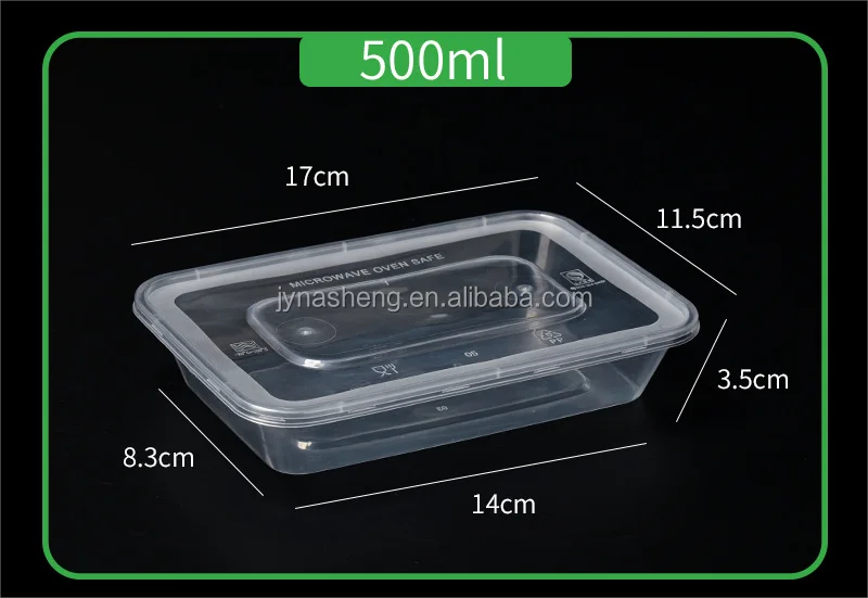 Wholesale 500ml Disposable Transparent Plastic Takeout Boxes Square ...