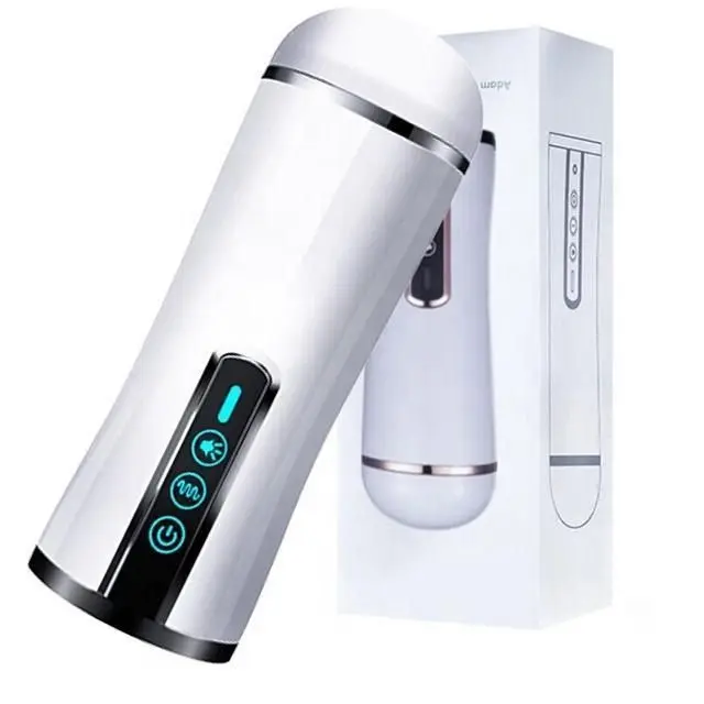 Automatic 10 Vibration and Voice Male Masturbator Adult Sex Toys for Men  Rechargeable Vagina Real Pussy Erotic Artificial Vagina