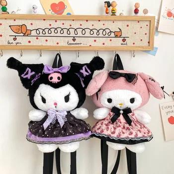 Cartoon Kulomi Super Soft Plush Doll Storage Bag for Sanrio Backpack Cute Strawberry Fruits Salamander 28cm Height ODM