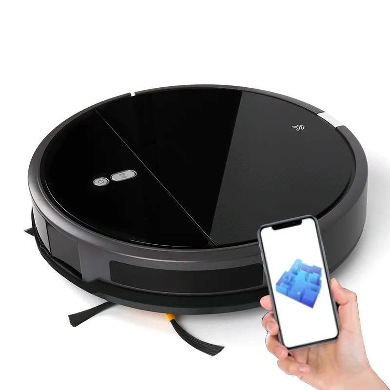 Wi-Fi Connectivity Easily Connects with Google Assistant Voice Control Super Thin Robotic Vacuum Cleaner 120Mins Max Run Time