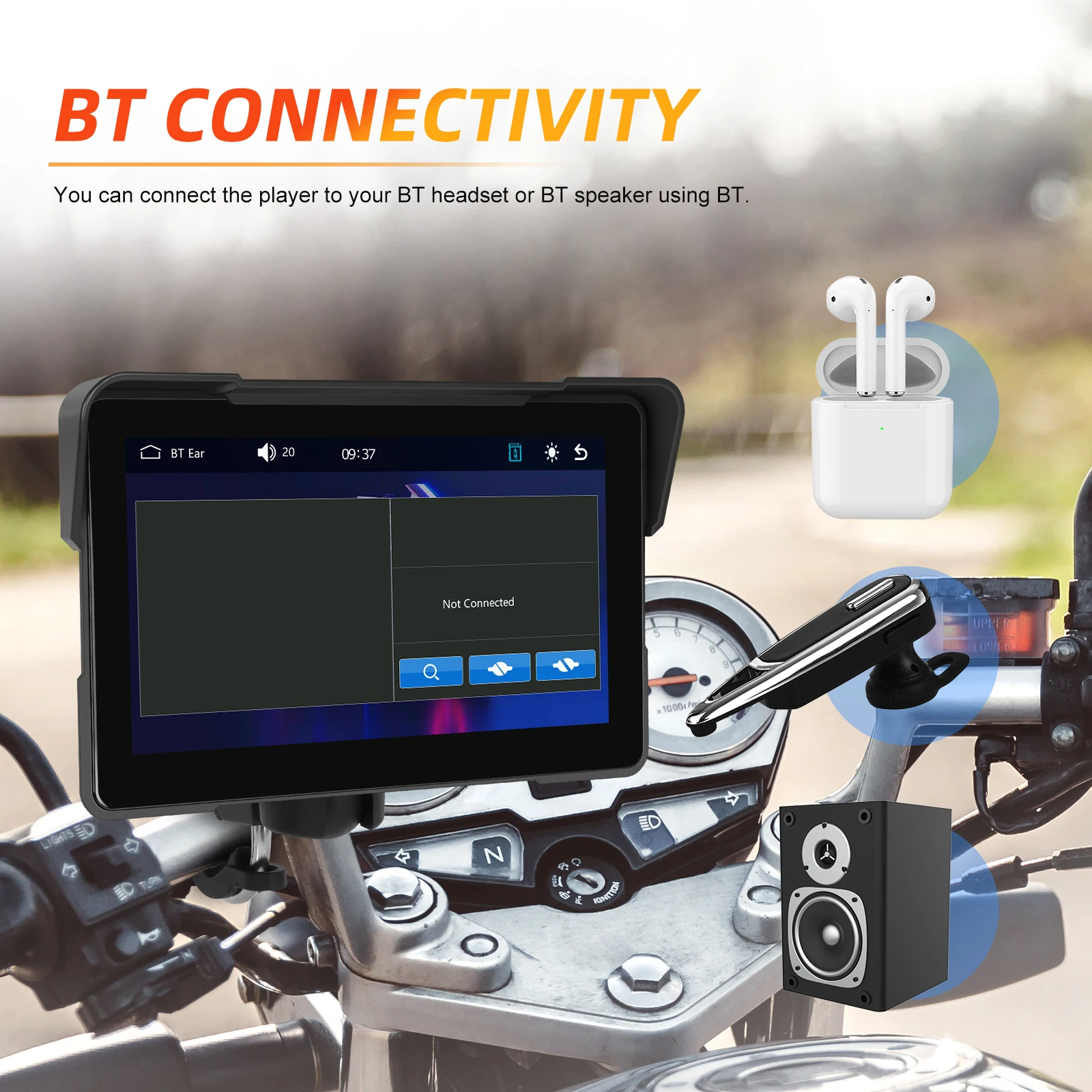 android auto monitor ip67 waterproof airplay android cast bt a3954-6