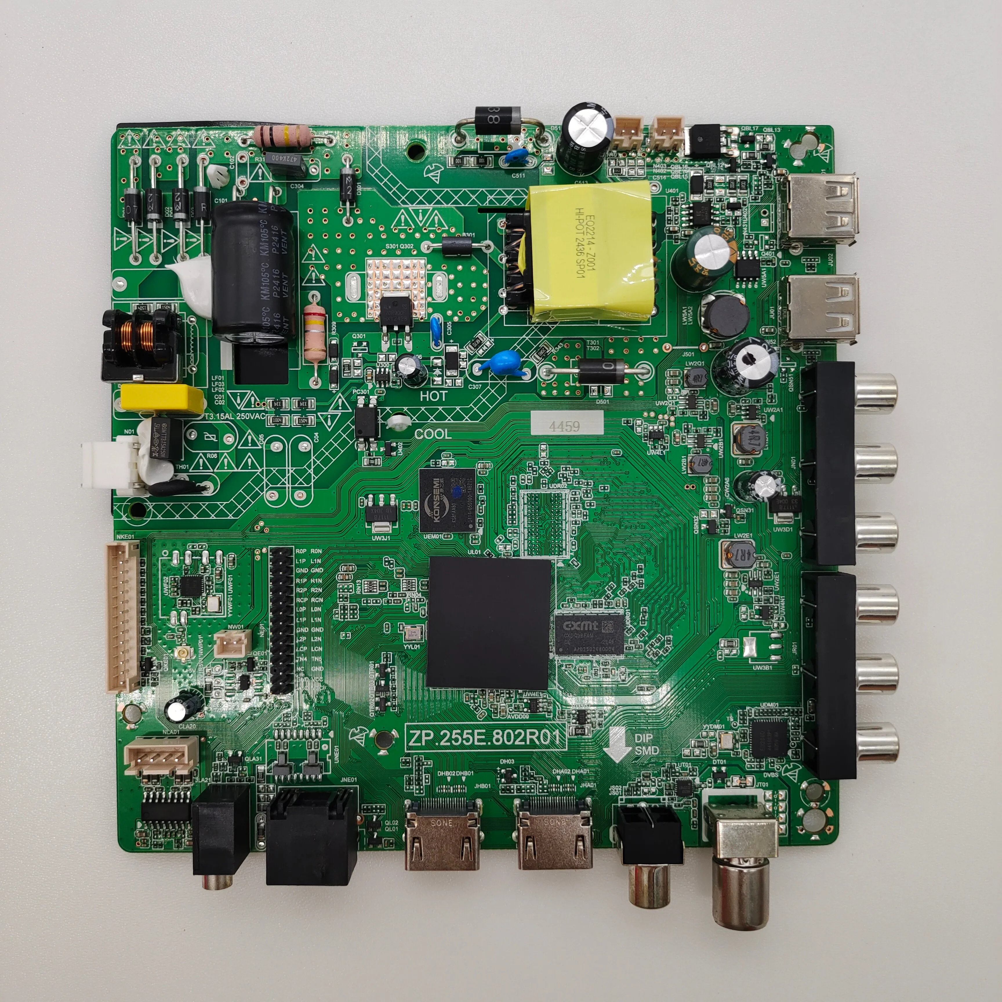 Smart LED TV Motherboard ZP.255E.802R00 - 25W Power, Android 14