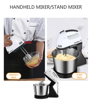 Kitchen Hand Hand Cake Mixer Egg Beater Cake Mixer Manual Egg Beater  Electric Hand Mixer with 2L Plastic Bowl - China Kitchen Stand Mixer and Hand  Mixer price