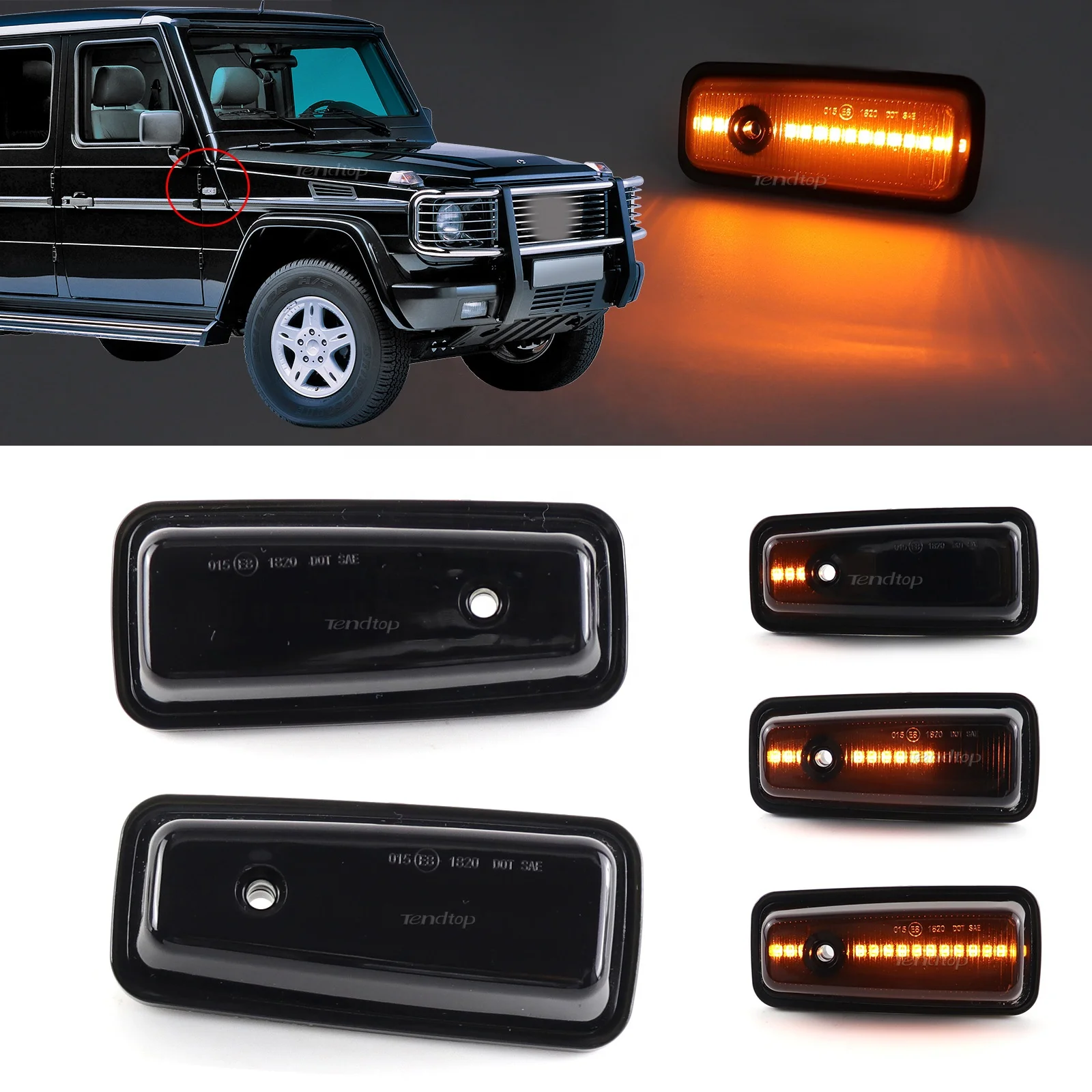 Indicatori Di Direzione LED Laterali Per Mercedes Classe G W463/W461 (1986-2002) - Dinamici Fumé