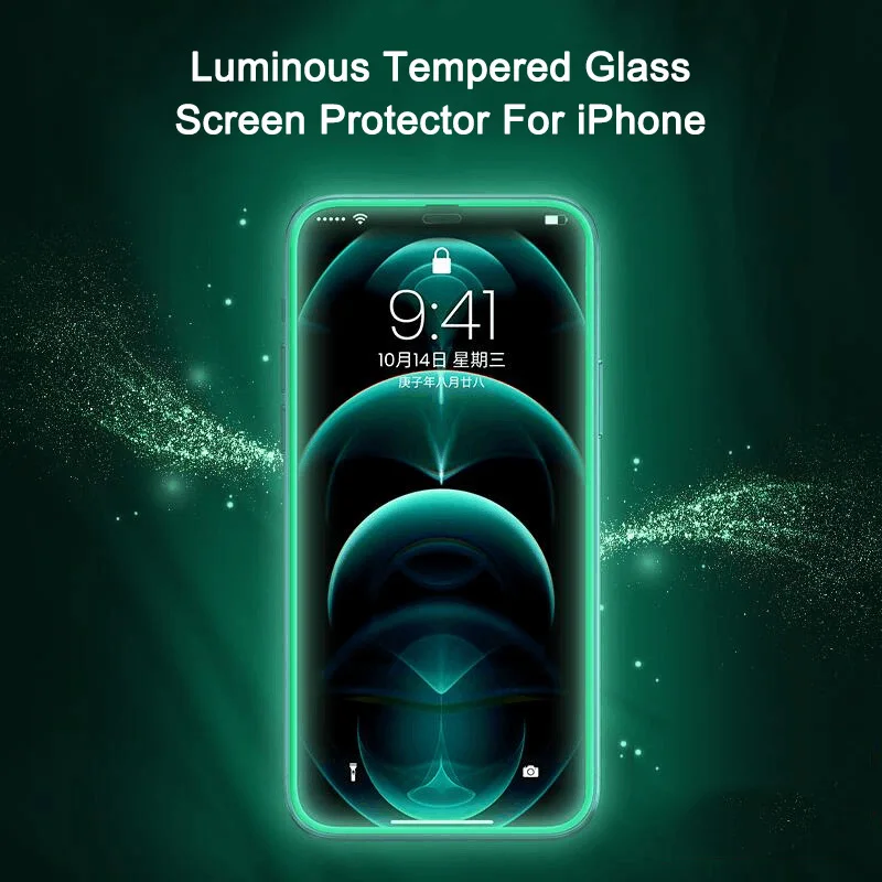 Luminous Screen Protectors For Iphone 14 11 12 13 Pro Max Full Cover Hd