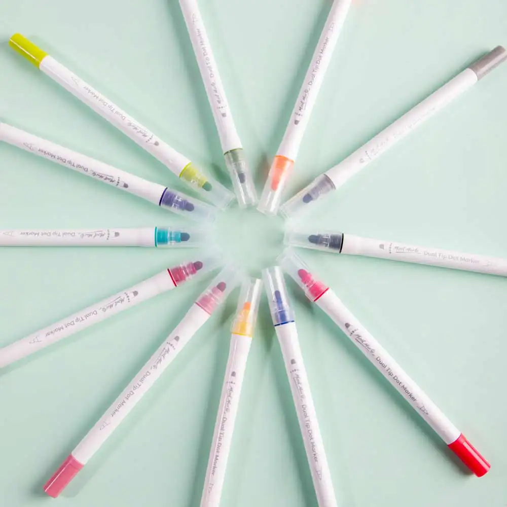 Mont Marte Dot Markers Dual Tip 12pc - Versatile Art Markers