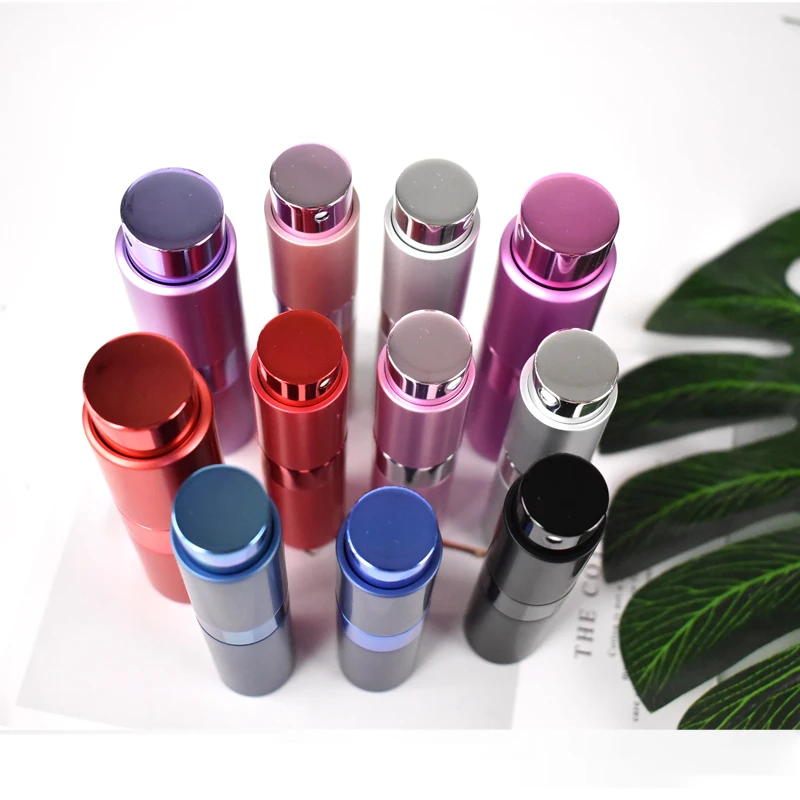 Factory Direct 10ml 8ml Portable Round Aluminium Perfume Atomizer Twist up Metal Cosmetic Spray Bottle Pump Sprayer Refillable